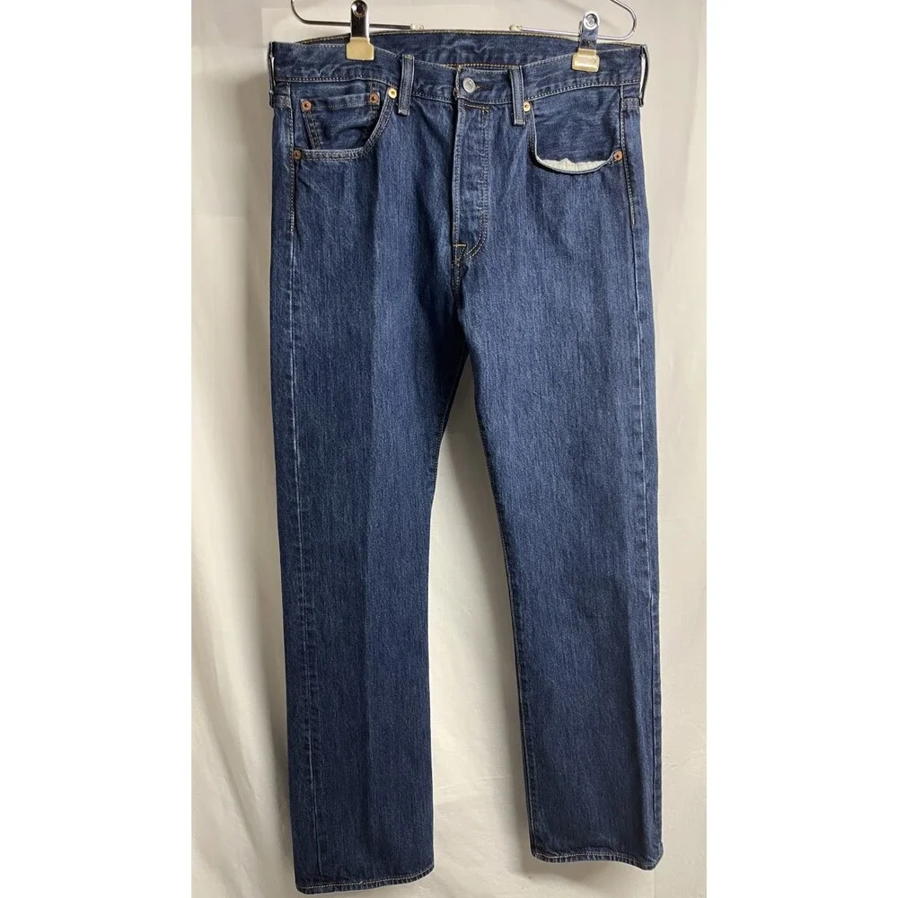 VTG Levi's Men's 501 34x34 Original Straight Fit Jeans Dark Wash Button Fly 90s